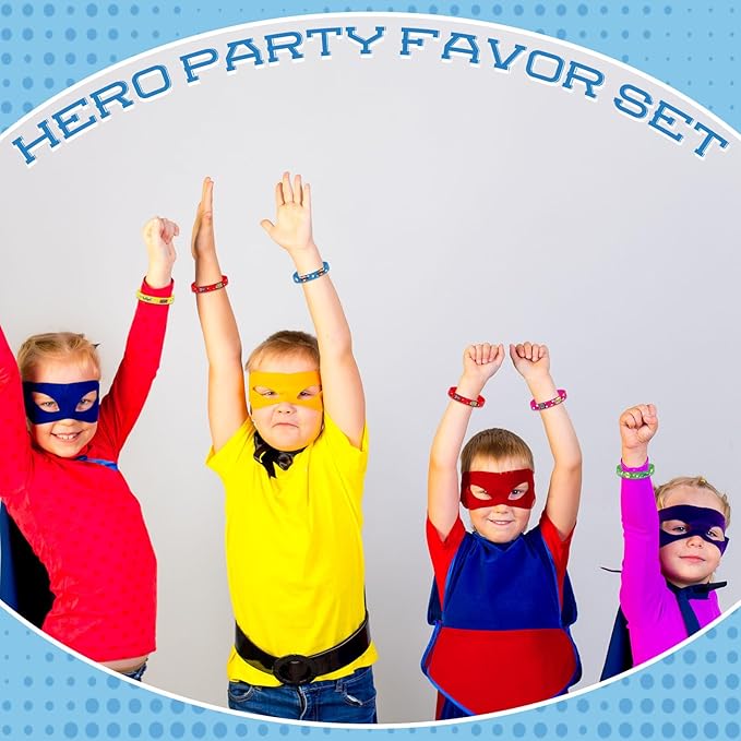 30 Pcs Hero Party Favor Silicone Bracelets Piñata Fillers for Kids Classroom Prizes Carnival Goodie Bag Stuffers Goodie Rewards Hero Theme Birthday Party Supplies Decorations Gifts