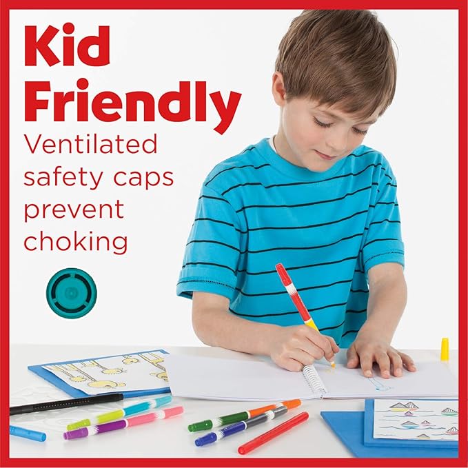 Faber-Castell DuoTip Washable Markers - 12 Markers, 24 Colors