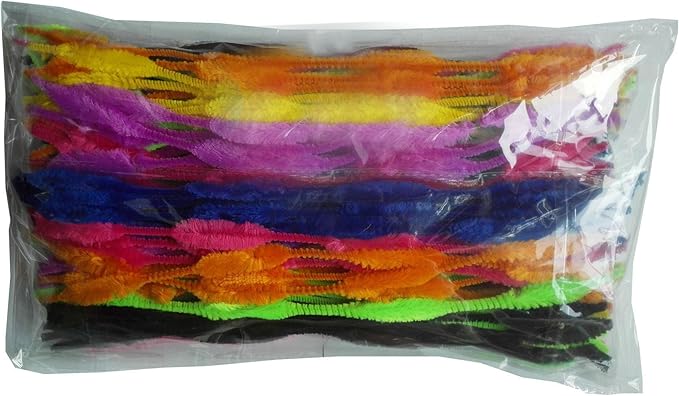Pack of 100 Pipe Cleaners Fuzzy Bumpy Chenille Stems for Creative Handmade DIY Art Craft (Multicolor)