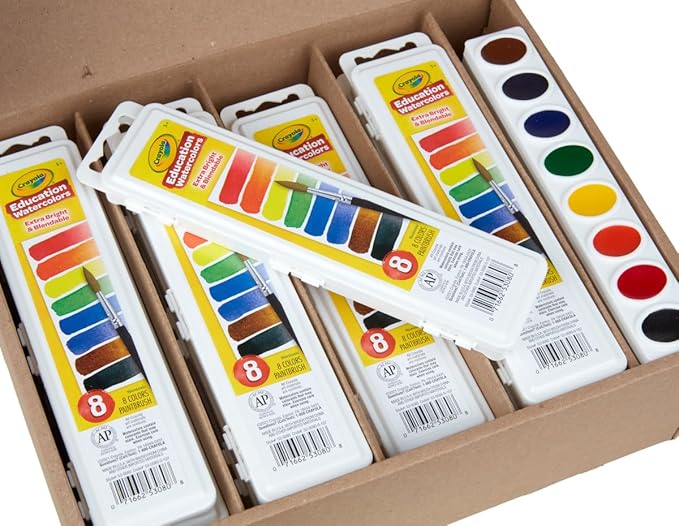Crayola Watercolors Classpack, Bulk Paint Set For Kids, 24 Trays & 12 Refills, School Supplies