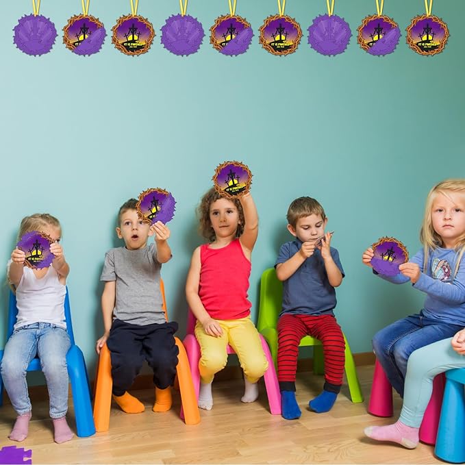 Liliful 60 Set Easter Crafts for Kids Religious Easter Cross Scratch Cards Colorful Scratch with 30 Wooden Scratch Tools Purple Crown of Thorns Crafts Kit for Kids Sunday School Holy Week Crafts