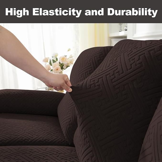 NORTHERN BROTHERS Stretchy Recliner Sofa Covers 3 Seater, Couch Cover Recliner Sofa 3 Cushions, Sofa Recliner Covers, Dark Brown