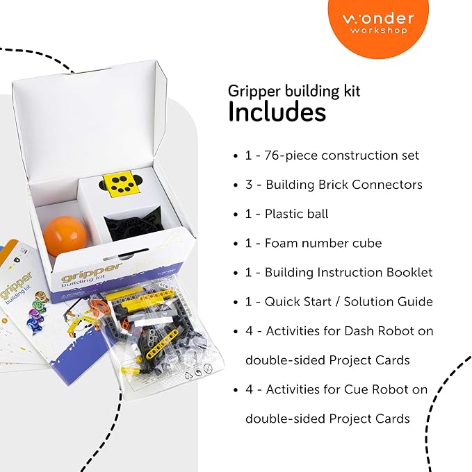 Wonder Workshop – Gripper Kit for Dash Robot for Kids 6+ – Free Programming Stem App – Visualize Your Code, Multicolor