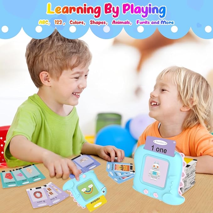 Pocket Speech Talking Flash Cards - 336 Sight Words Toddlers Montessori Audible Speech Buddy Early Learning Flashcards, Autism Sensory Toys Speech Therapy Materials for Toddler Age 3 4 5 Years Old B