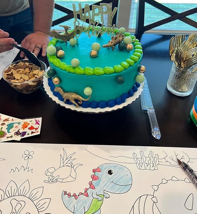 Large Size Coloring Paper Roll for Kids, Toddler Drawing Paper Roll,DIY Sticky Wall Painting Color Filling Paper,Creative Early Educational Toys for Toddlers 120 * 15 Inch (Dinosaur)