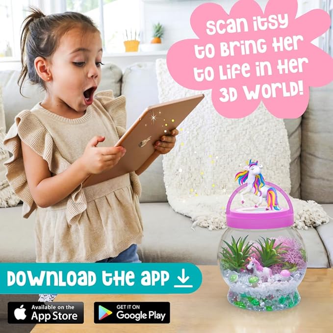 Amitié Lane Light-Up Unicorn Terrarium Kit for Kids - Birthday Gifts for Girls - Creative Unicorn Toys & Craft Kits Presents - Arts & Crafts Fun for Little Girls Age 4 5 6 7, 8-12 Year Old Girl Gift