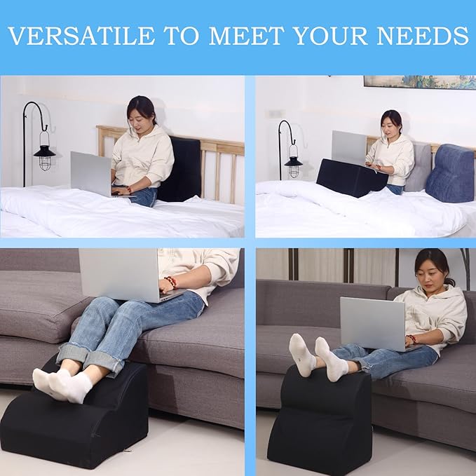 Foot Rest for Under Desk at Work.Multifunctional 3-Tier Foot Stool,With waterproof leather Footrest.For Under Desk,Office Chair Gaming Chair & Sofa,Leg Elevation Pillow,supports Posture-Black