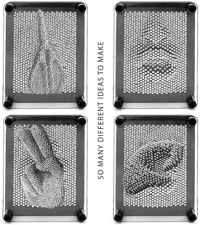 3D Metal Pin Art Toy 3D Art Sculpture Metal Pin Hand Face Model Office Decoration Desk Toy Challenge Senses Sculpture Pins Craft Toys for Kids and Adult