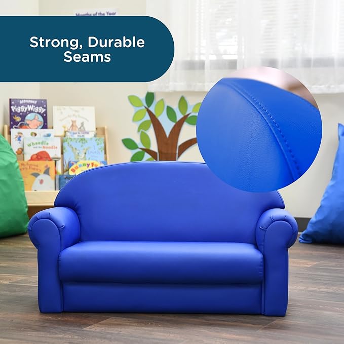 Children's Factory As We Grow Toddler Sofa, Blue, CF805-197, Flexible Seating for Daycare or Preschool, Kids Reading Couch, Playroom Furniture