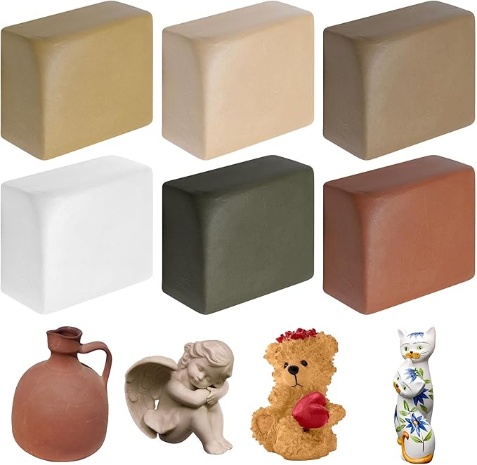 Landical 6 Pack Air Dry Clay 6 lbs Self Hardening Pottery Clay Porcelain All Purpose Natural Modeling for Adults Kids Beginners Advanced Sculptors DIY Crafts Art, 6 Colors