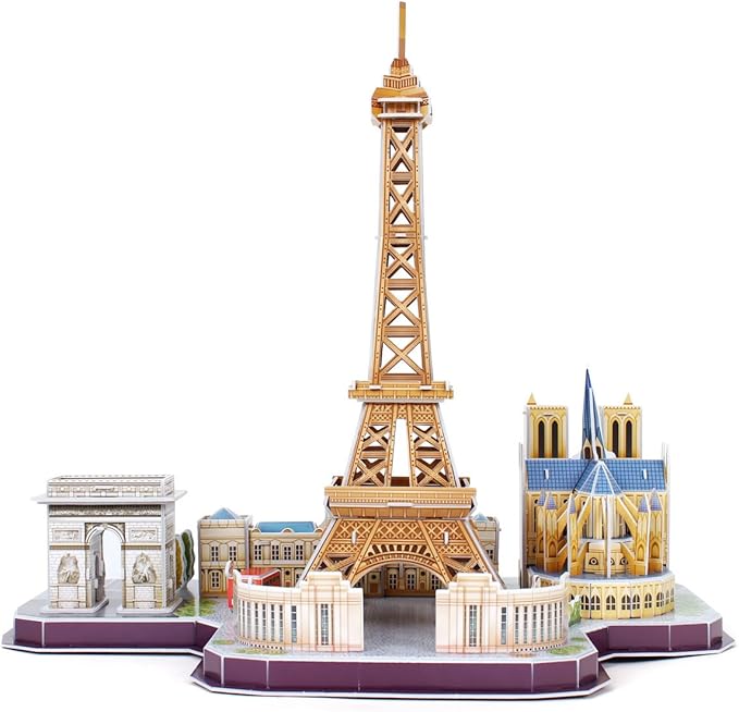 CubicFun 3D Puzzles for Kids Ages 8-10 12-14 Pairs Cityline Arts Crafts for Girls Ages 8-12 Architecture STEM Projects for Kids Ages 8-12, Toys Gifts for 8 Year Old Girls Eiffel Tower