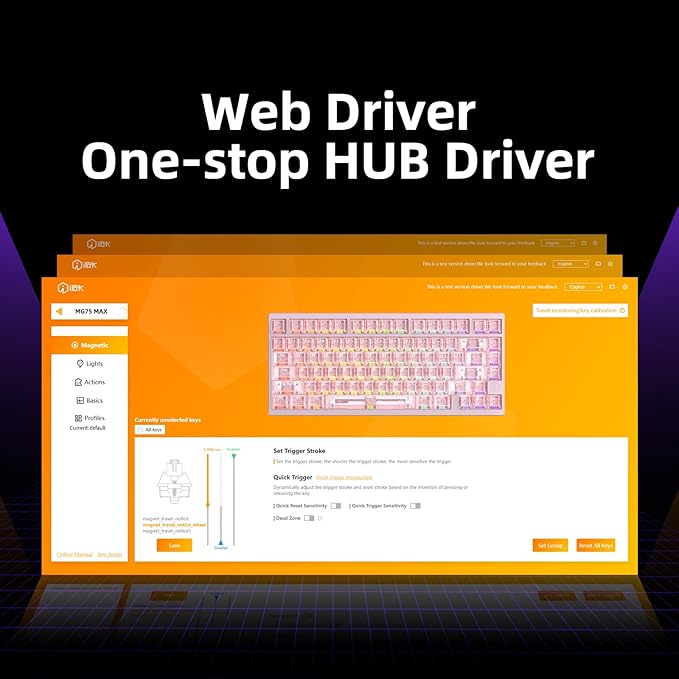 MG75MAX 81 Keys Wired Magnetic Switch Keyboard, 256KHZ Single Key Scan Rate, PCB Nano-Coating Waterproof, Hall Effect, 8KHZ/ARGB/CNC Aluminum Gaming Keyboard(Pink)