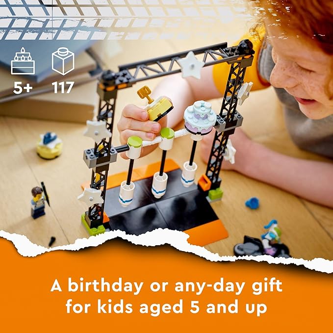 LEGO City Stuntz The Knockdown Stunt Challenge Playset, 60341 Adventure TV Series Action Toy for Kids Aged 5 Plus with Stunt Bike, Racer & Accessories