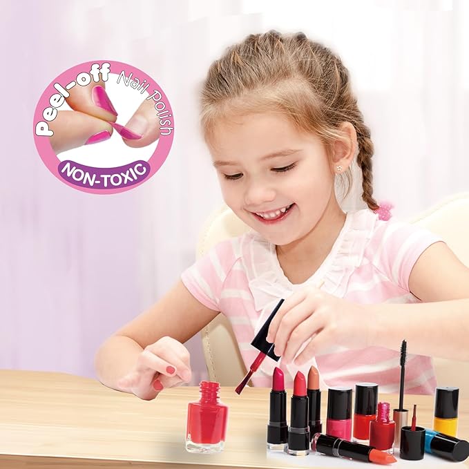 BFF Nail Playing Set Press On Nails Scented Nail Polish Nail Stickers Kids Toys for Birthday Gifts Ages 5+