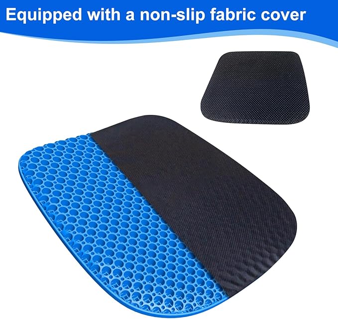 Large Gel Seat Cushion for Long Sitting With Non-Slip Cover,Soft & Breathable,Chair Cushion,Car seat Cushion,Office seat Cushion,Seat Cushion for Desk Chair,Wheelchair Cushion (Blue, Large Size)
