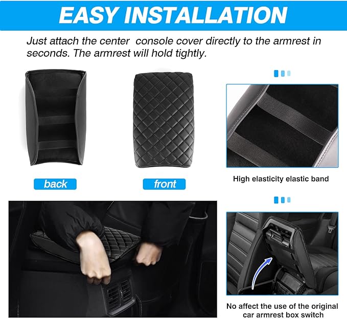 FIILINES Center Console Cover for Honda CR-V 2017-2022, Armrest Cover Pad Cushion Protector CRV Accessories Armrest Cover Middle Console Box Lid Cover Protector Anti-Scratch Black