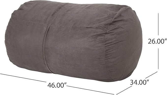 Christopher Knight Home Nyla Fabric Bean Bag, Charcoal, Small