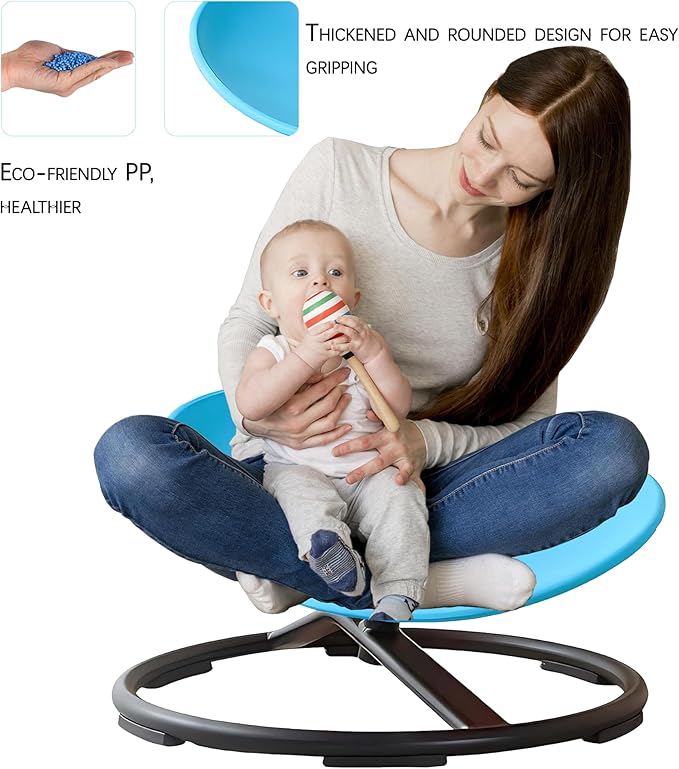 Autism Kids Swivel Chair,Sensory Spinning Chair for Kids,Toddler Spinner seat Carousel Spin Sensory Chair for Kids,Training Body Coordination,Metal Base Non Slip Safer (Red)