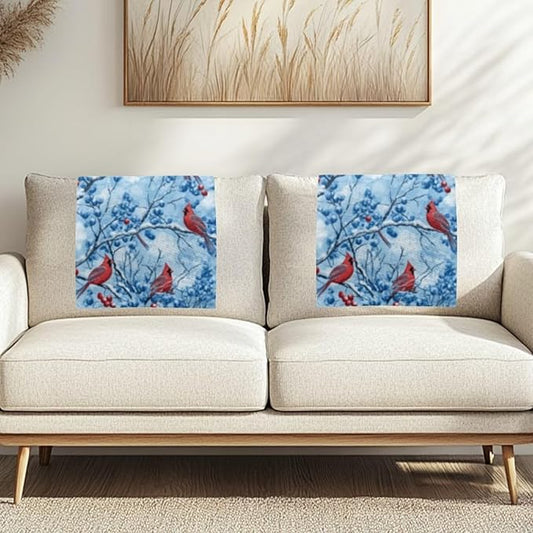 Cardinal Bird Headrest Covers for Recliners Washable Sofa Headrest Covers Couch Headrest Covers Furniture Protector for Living Room Home 2 Pcs