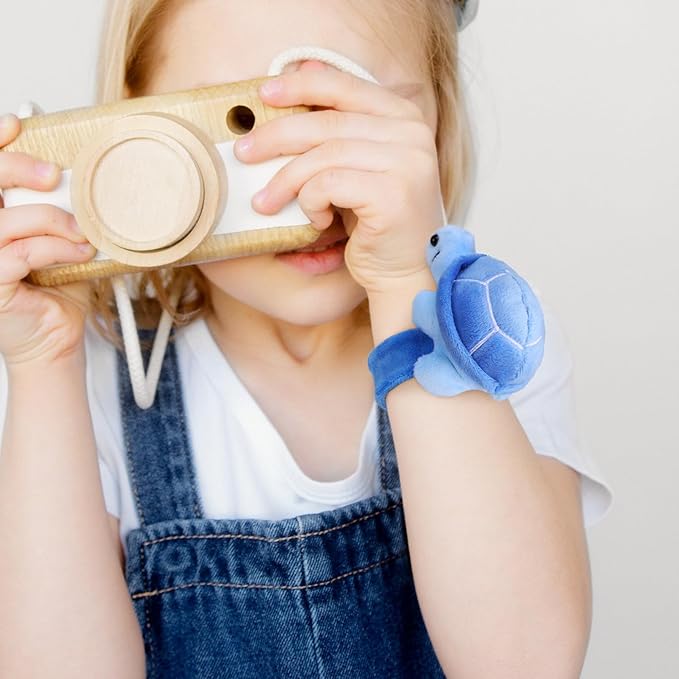 Gadpiparty 6 Pieces Turtle Slap Bracelet Plush Hug Animal Slap Bracelet Stuffed Animals Slap Bracelets Turtle Wrist Band for Christmas Birthday Party Supplies