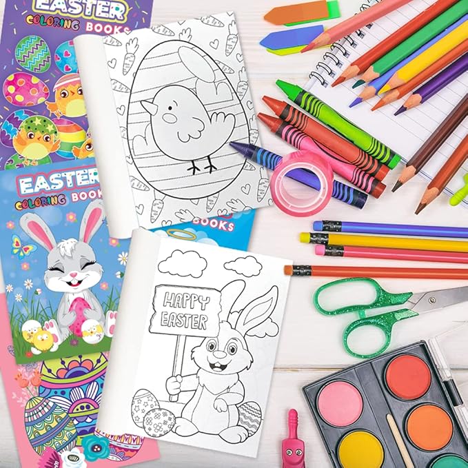 ArtCreativity Valentines Coloring Book for Kids for Kids Bulk, Pack of 20, 5" X 7" (Easter Coloring Books - 20 Pack)