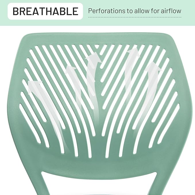 Desk Chair Armless, Kids Office Chair Compact Rolling Fabric Seating Cushion and Plastic Low-Back, Height Adjustable Small Study Computer Task Chair for Student Children Teens with Wheels, Aqua