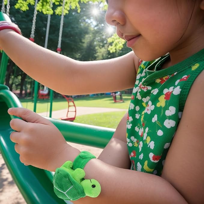 jarbins Stuffed Turtle Slap Bracelets Animal Turtle Wrist Plush Slap Bracelets Wristband for Children Birthday Party Favors Kids Toy Decor