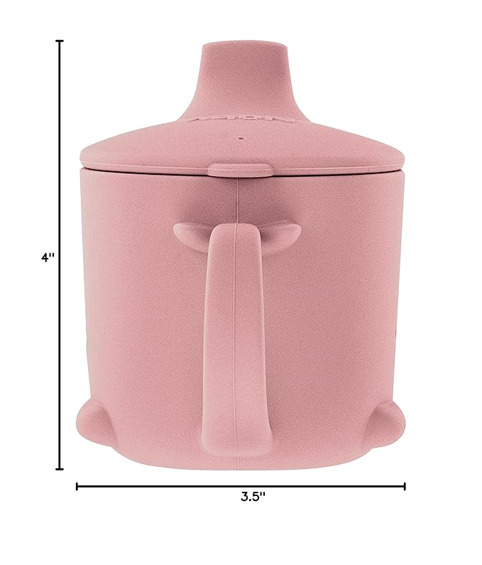 Nuby Animal Friends Silicone Sippy Cup - Toddler Cup with One-Handle - 6+ months - Pink Whale