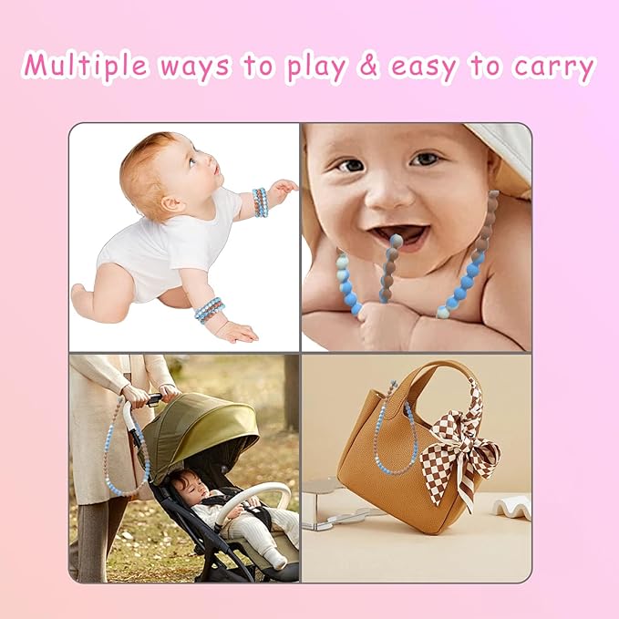 Teething Necklace for Baby,Chewing Necklace for Kids Sensory,Sensory Chew Necklaces for People with Autism, ADHD, and Fidgeting,Chew Necklaces for Sensory Kids,Teething Necklace for Mom