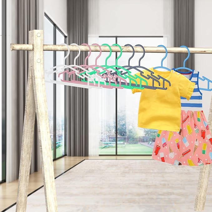 60 Pack Grey Baby Nursery Closet Hangers,Non-Slip Laundry Infant Pant Hanger for Newborn Clothes Gift,Ultra-Thin Child Coat Hanger for Girl Boy Toddler Kid