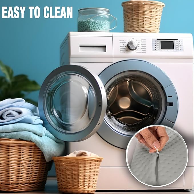 alkamto Travel & Camping Comfortable Memory Foam Pillow – Easy to Carry Portable Bag – Temperature Regulating Pillow Case (Grey Contour)