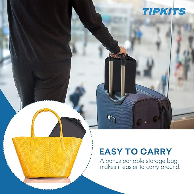 TIPKITS 2 Pack Foot Hammock for Plane Travel with Comfortable No Clashing Base, Portable Foot Rest Made with Premium Memory Foam, Airplane Footrest Travel Essentials to Relax Your Feet