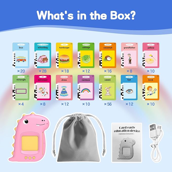 Talking Flash Cards, Flash Cards for Kids-Vehicles, Food, Colors, Animals, Toddler/Head Start Teaching Aids for Preschool, Toys for 2 3 4 5 Year Old Boys and Girls