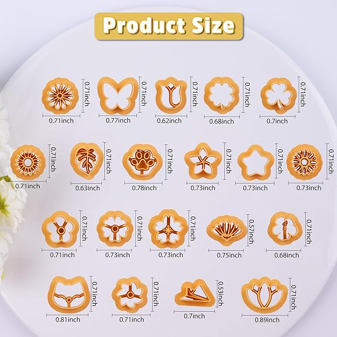 Puocaon Rose Polymer Clay Cutters - 7 Pcs Clay Cutters for Polymer Clay Jewelry, Polymer Clay Tools for Rose Flower Clay Earrings Making, Flower Petal Polymer Clay Mold for Jewelry, 3D Clay Cutters