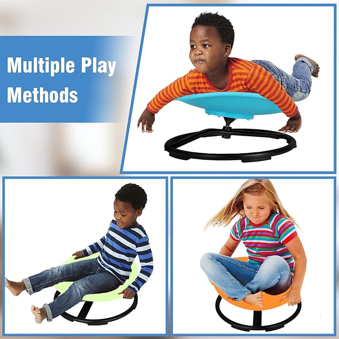 Kids Sensory Swivel Chair, Autism Spinning Chair for Kids Sensory, Sensory Toy Chair, Training Body Coordination, No Assembly Required (Light Green)