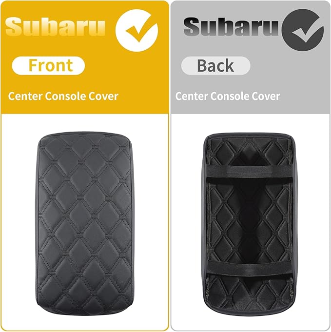 GIANT PANDA Custom Fit Center Console Armrest Cover for 2020-2025 Subaru Outback/Legacy,Waterproof Faux Leather Middle Console Cover Arm Rest Lid Cover Protector - Full Protection - Black