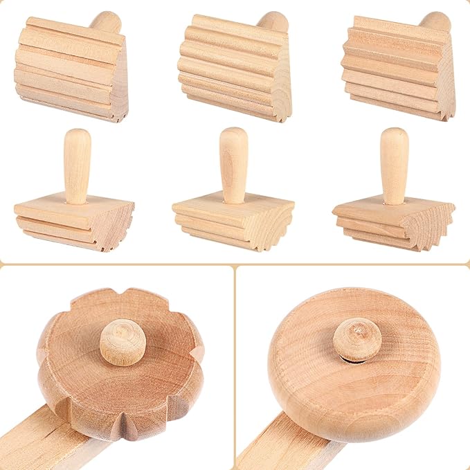 Kisangel 1set Wooden Tools Tool Set Pottery Tools Wood Hand Rollers for Clay for Kids Arts Crafts Christmas Birthday Favors
