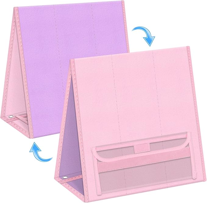Foldable Felt Board for Toddlers Double Sided Felt Story Board Flannel Board Stories for Preschool Early Learning Interactive Storytelling Interactive Play Wall Hanging Gift for Toddlers Kid(Pink)