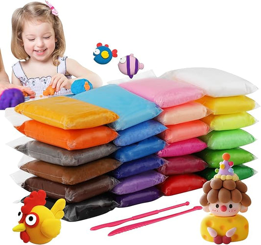 Modeling Clay Kit - 24 Colors Air Dry Ultra Light Clay, Magic Clay, DIY Molding Clay for Kids, DIY Clay Kit with Sculpting Tools, Decoration Accessories, Kids Art Crafts