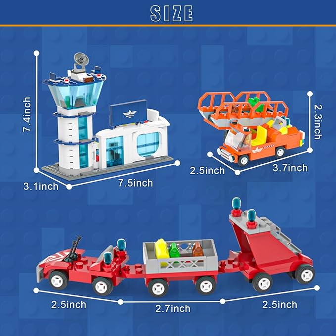 Large City Passenger Airplane Building Set with LED Light, 1089 PCS Toy Plane Building Blocks with Airport Terminal, Luggage Cart, Belt Loader Model Plane Toys Gift for Boys Girls Kids 6-12+