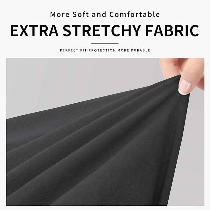 Easy-Going 100% Dual Waterproof Stretch Soft Couch Cover for Dogs, Sofa Slipcover for 3 Separate Cushion Couch Leakproof Furniture Protector for Kids, Pets Dark Gray