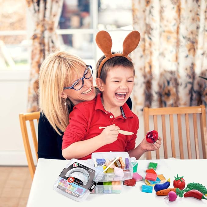 CiaraQ Polymer Clay-Oven Baked Modeling Clay with Sculpting Tools, Ideal for Sculpture, Crafting, DIY Projects, 50 Colors, 3.3 lbs