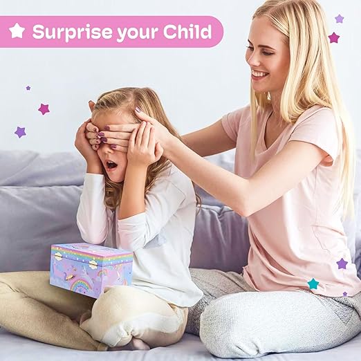 Jewelkeeper Jewelry Box for Girls, Cotton Candy Unicorn Musical Jewelry Boxes, The Beautiful Dreamer Tune and Spinning Unicorn Doll, Toys for Girls