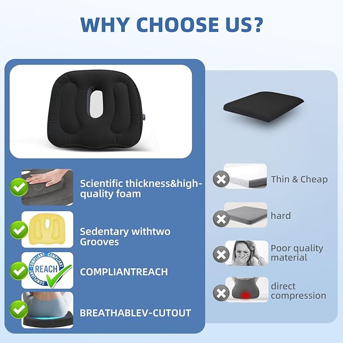 Sondor Travel Cushion,Air Seat Cushion,Evolution Cushion Portable & Lightweight Inflatable Seat Cushion - Ideal for Airplane Chairs, School Bleachers, Stadium Seats, and Wheelchairs