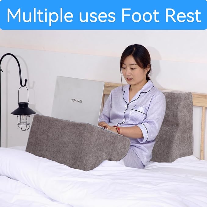 Foot Rest for Under Desk at Work.Multifunctional 3-Tier Foot Stool,with Washable Footrest.for Under Desk,Office Chair Gaming Chair & Sofa,Leg Elevation Pillow,Supports Posture (Grey)