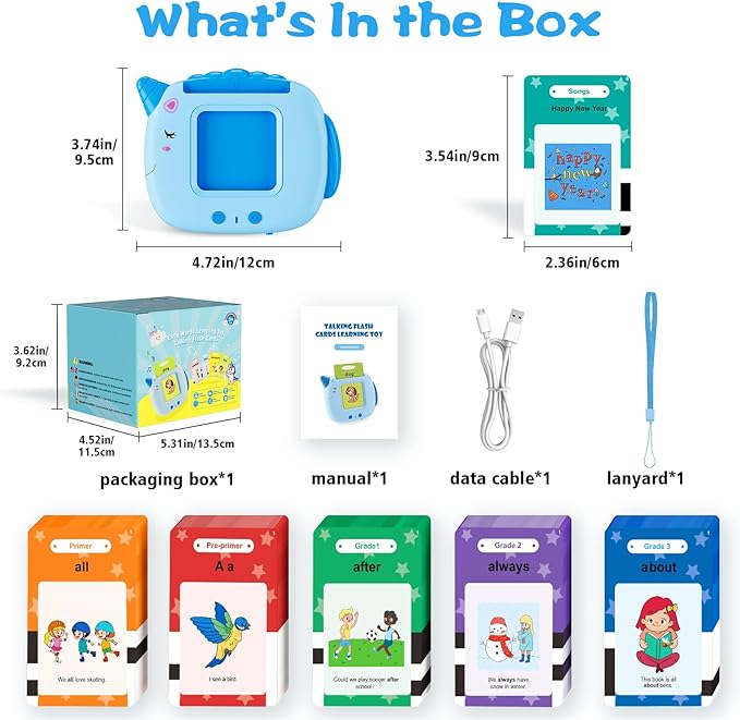 Talking Flash Cards Toddler Toys, 336 Words Speech Therapy Autism Interative Learning Toy, 220 Dolch Sight Words Pre-K to Grade 3/Feelings/Time/Songs Montessori Educational Toys Gifts for Kids Age 3-6