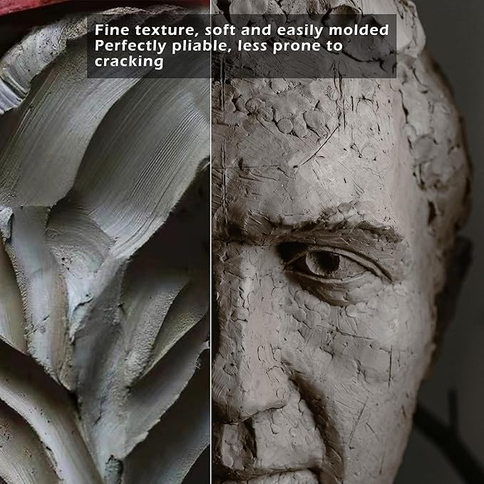 ReArt Stone Air-Dry Clay Modelling, 2.2 pounds Ideal for Beginners and Advanced Sculptors All-Purpose Modeling Clay (Terracotta)