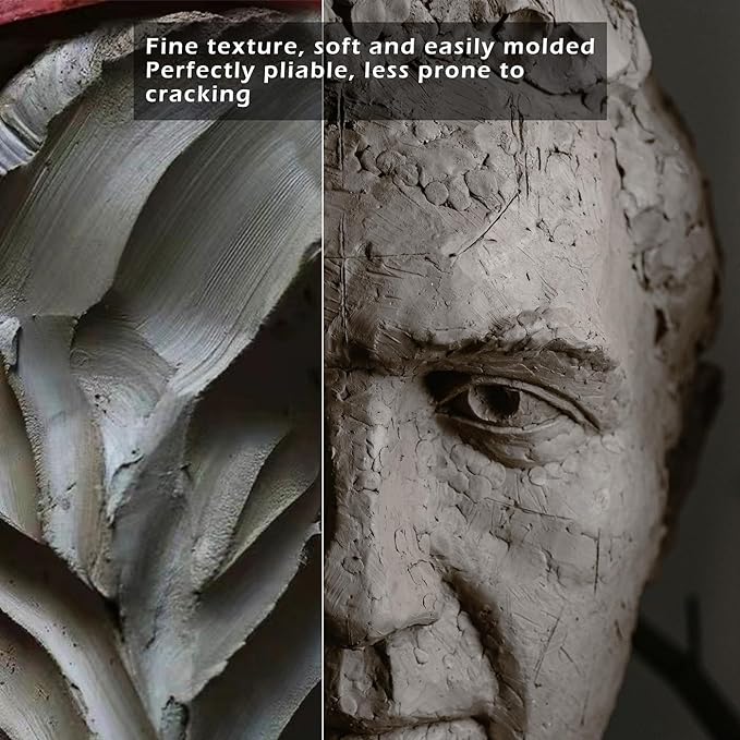 ReArt Stone Air-Dry Clay Modelling, 2.2 pounds Ideal for Beginners and Advanced Sculptors All-Purpose Modeling Clay (Gray)