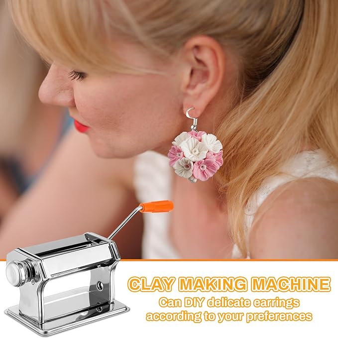 Huquary 2751 Pcs Polymer Clay Cutters for Earrings Making Polymer Clay Press Machine Jewelry Accessories Modeling Clay Sculpting Tools Clay Roller Acrylic Sheet Clay Earring Making Kit for DIY