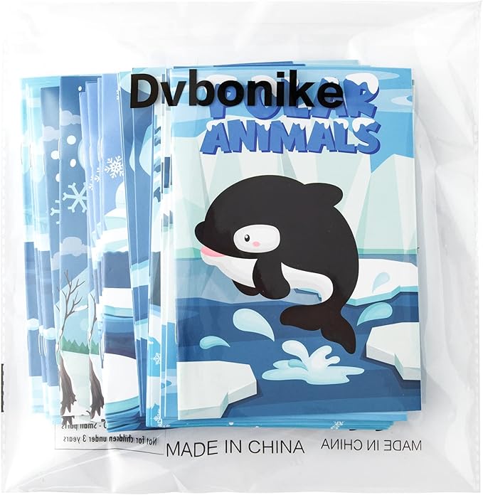 24Pcs Polar Animals Coloring Books Winter Theme DIY Art Booklet Drawing Pattern Including Arctic Bear Penguin Birthday Party Favors Gifts Home Classroom Activity Supplies for Kids Age 4-8